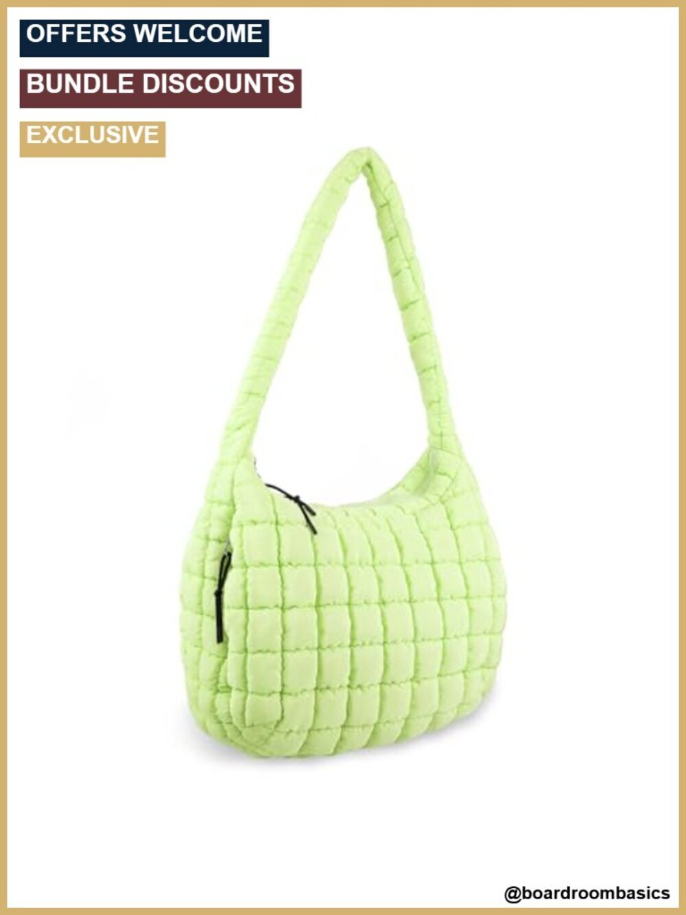 Quilted Puffer Tote Bag Crossbody Shoulder Hobo Lightweight Nylon Carryall